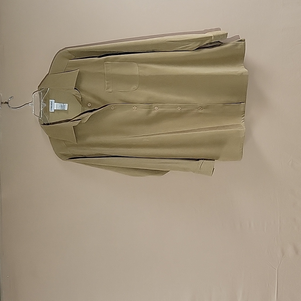 Womens Size X Long-Sleeve Camel Over-Sized Shirt